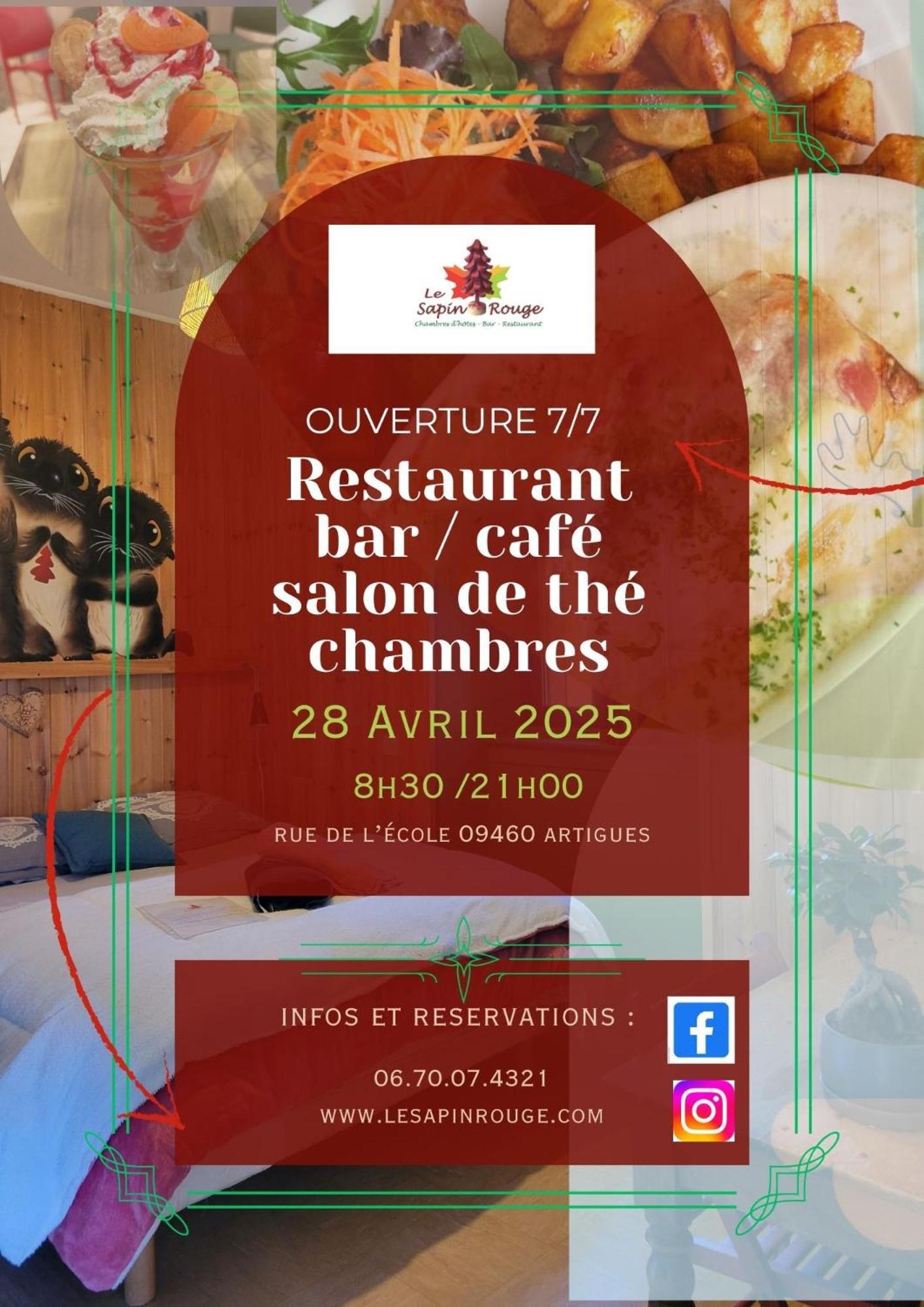 Le Sapin Rouge - Restaurant - Bar - Chambres D'Hotes Artigues  Dış mekan fotoğraf